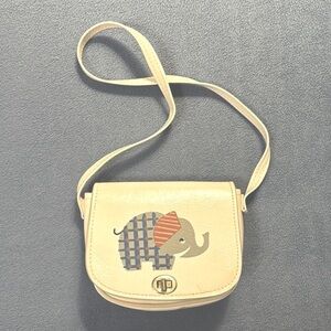 Elephant Purse Vintage Little Girls Pocketbook White Small Clasp Strap Mid 1970s